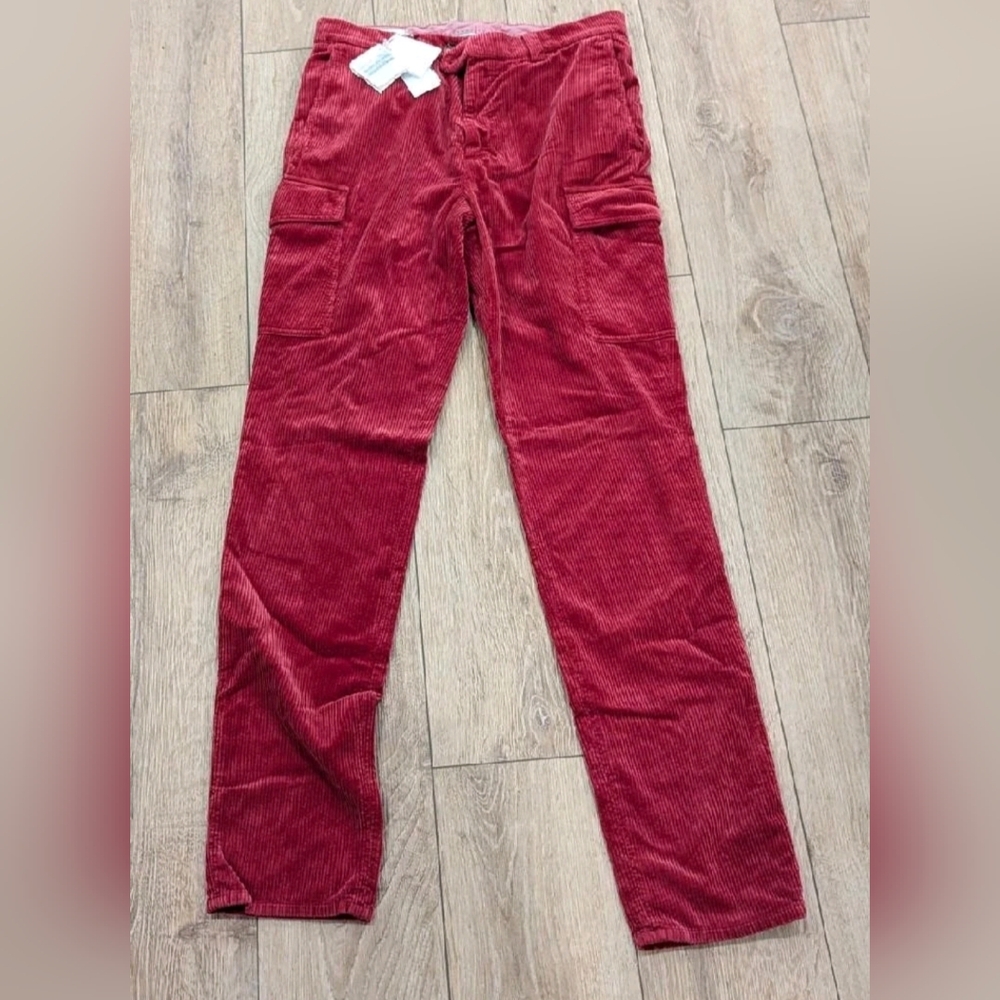 $1495 Mens Brunello Cucinelli Solid Corduroy Pants Rosso 48 US 32 - Picture 1 of 9